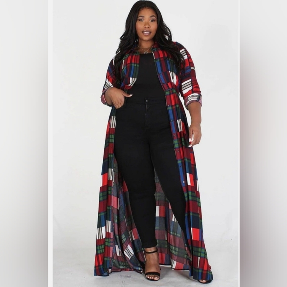 Perfectly Plaid Maxi Dress L - Picture 1 of 6